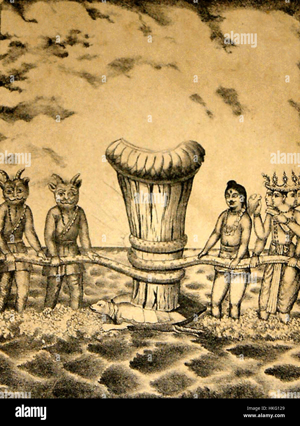 This artwork represents 'Dasavatara,' the ten avatars of the Hindu god ...