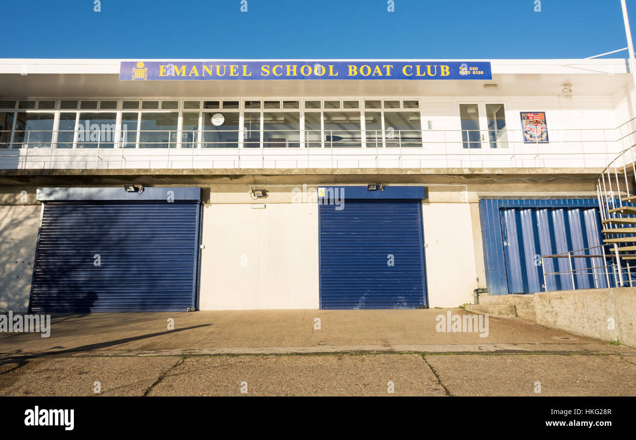 Exterior of Emanuel School Boat club in Chiswick, London, UK Stock Photo