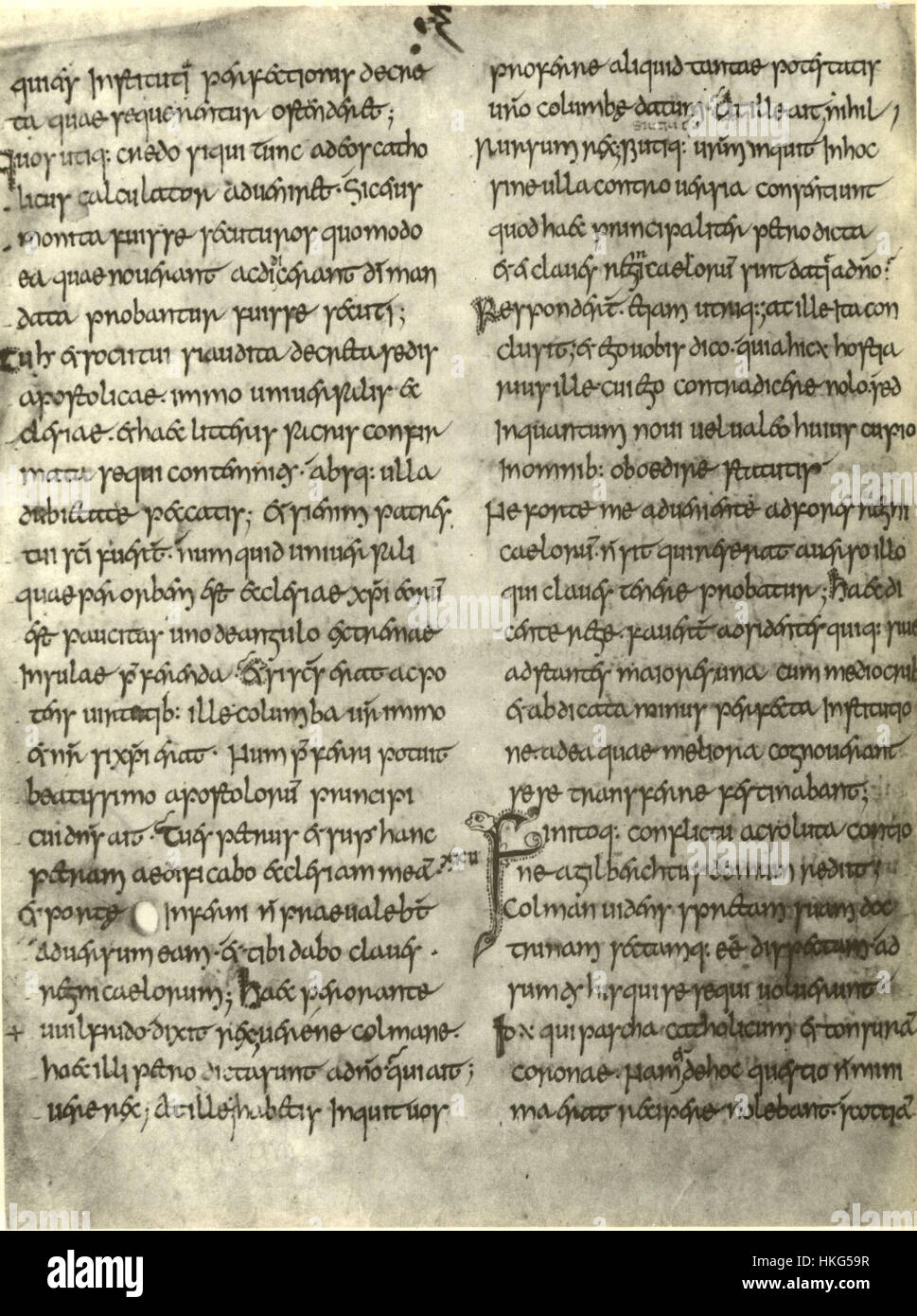 This manuscript page from Bede’s 'Ecclesiastical History' shows a ...