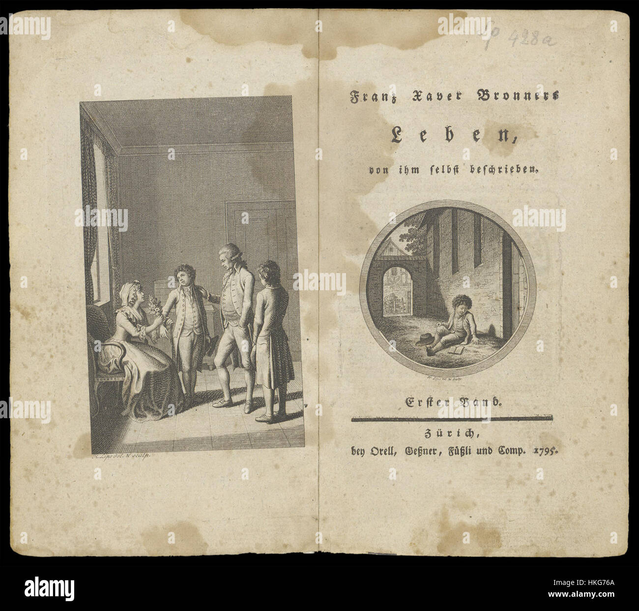 The frontispiece or title page of Gal sp 428a, featuring historical ...