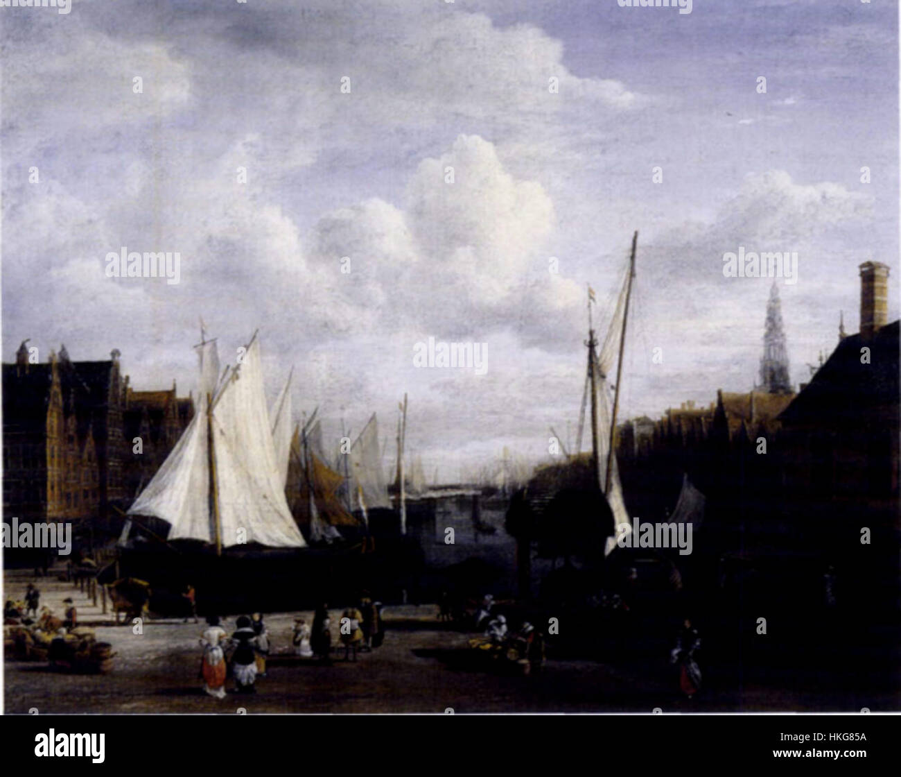 View of the Dam and Damrak at Amsterdam   Jacob van Ruisdael   Frick Collection Stock Photo