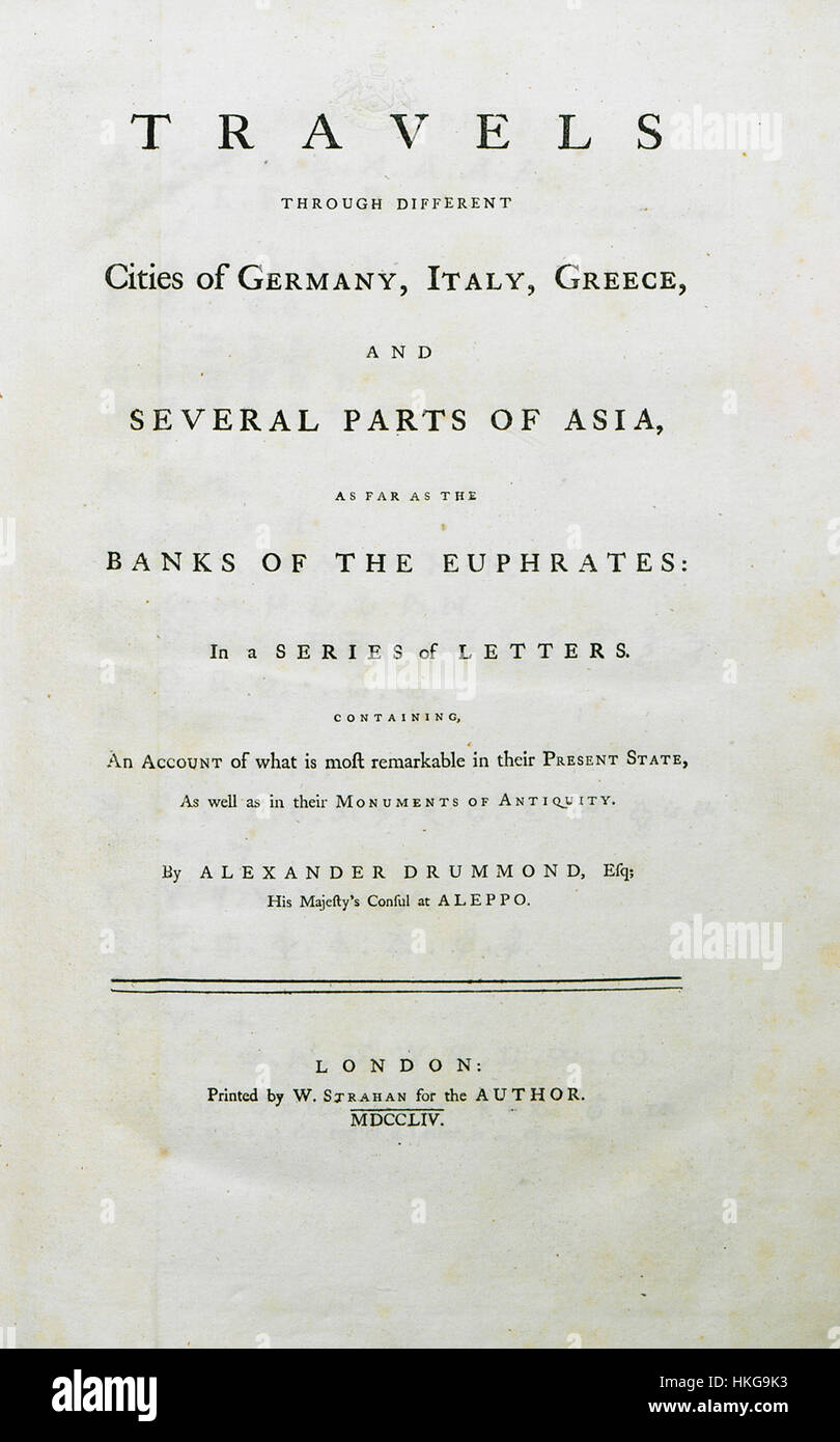 This title page from a 1754 work by Drummond Alexander represents the ...