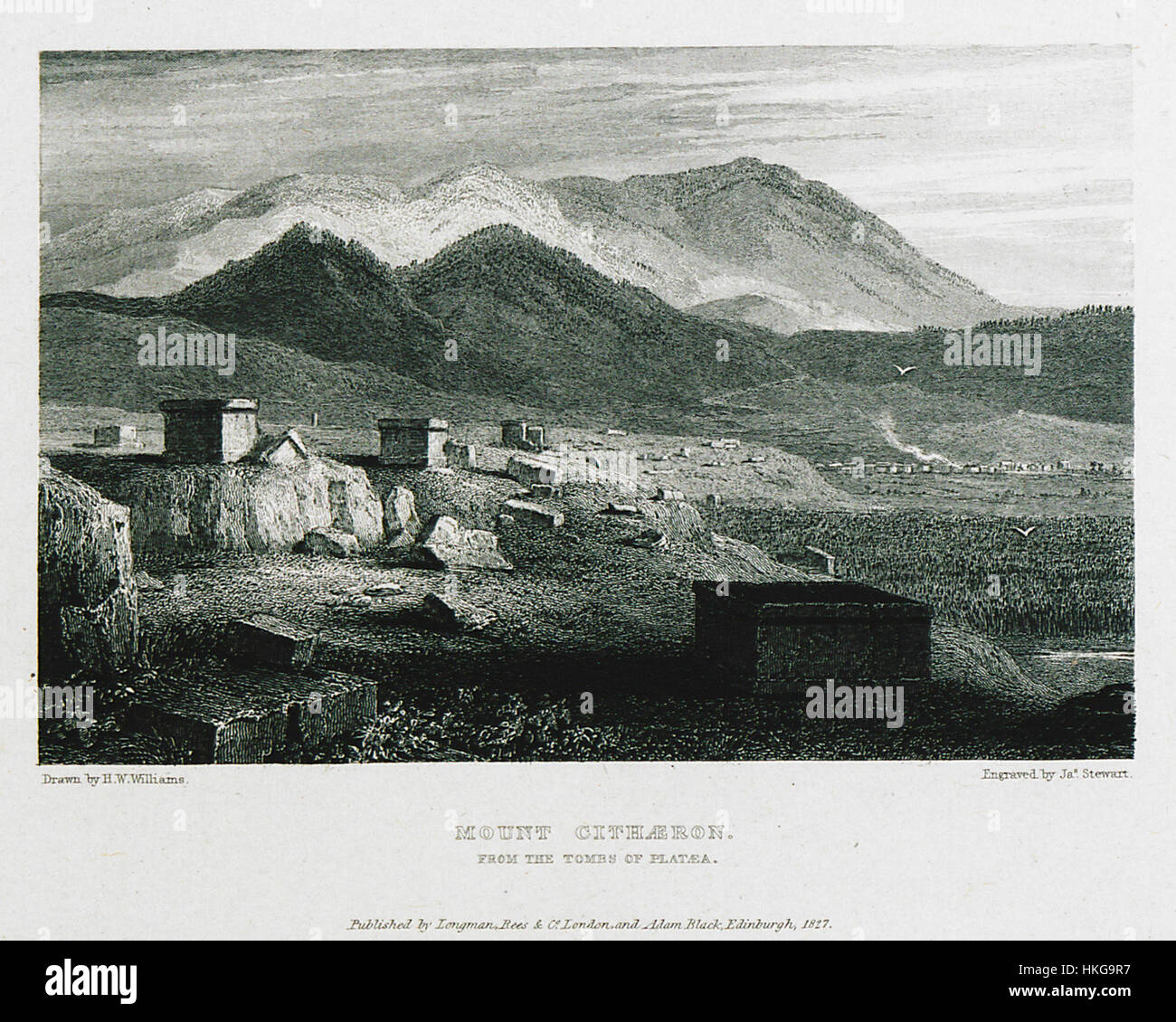 Mount Cithaeron From the tombs of Platea   Williams Hugh William   1829 Stock Photo