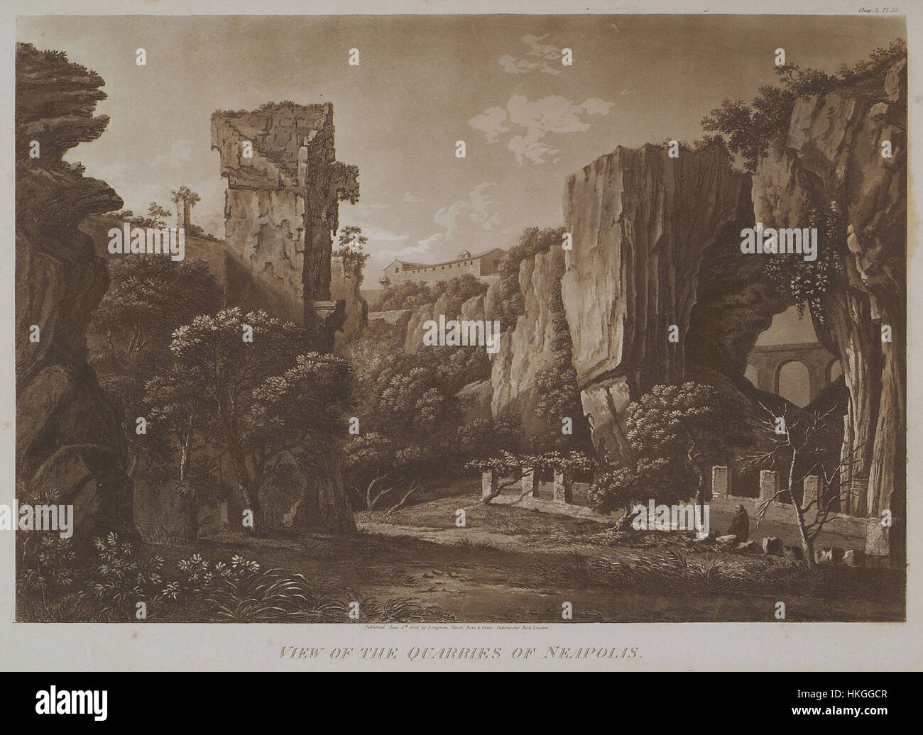 View of the quarries of Neapolis Wilkins William 1807 Stock Photo - Alamy