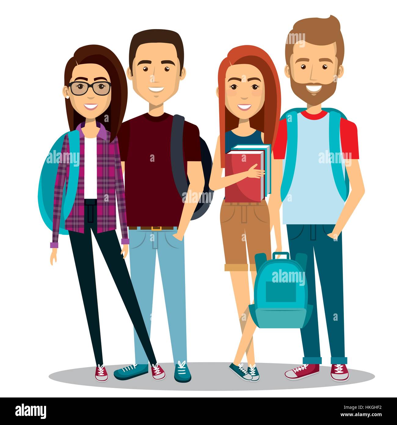 young people group avatars characters vector illustration design Stock ...
