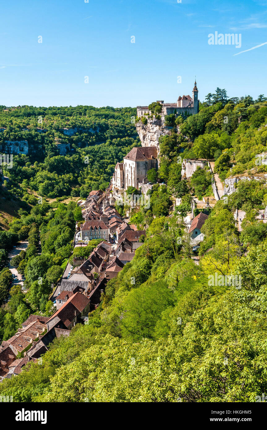 The medieval city of Rocamadour (south-western France), in the Causses du Quercy Regional Nature Park. Stock Photo