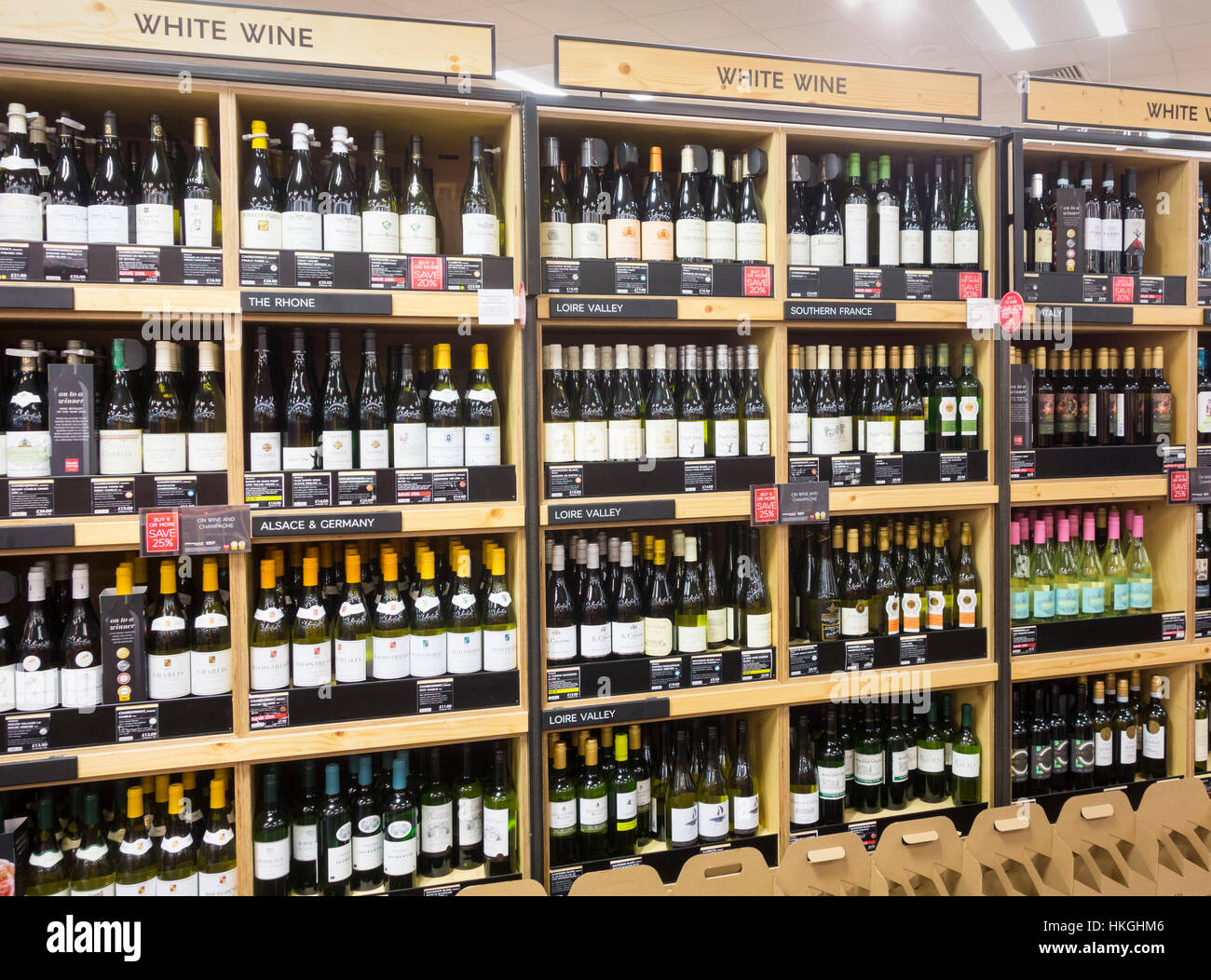 Wine in Marks and Spencer supermarket. UK Stock Photo Alamy