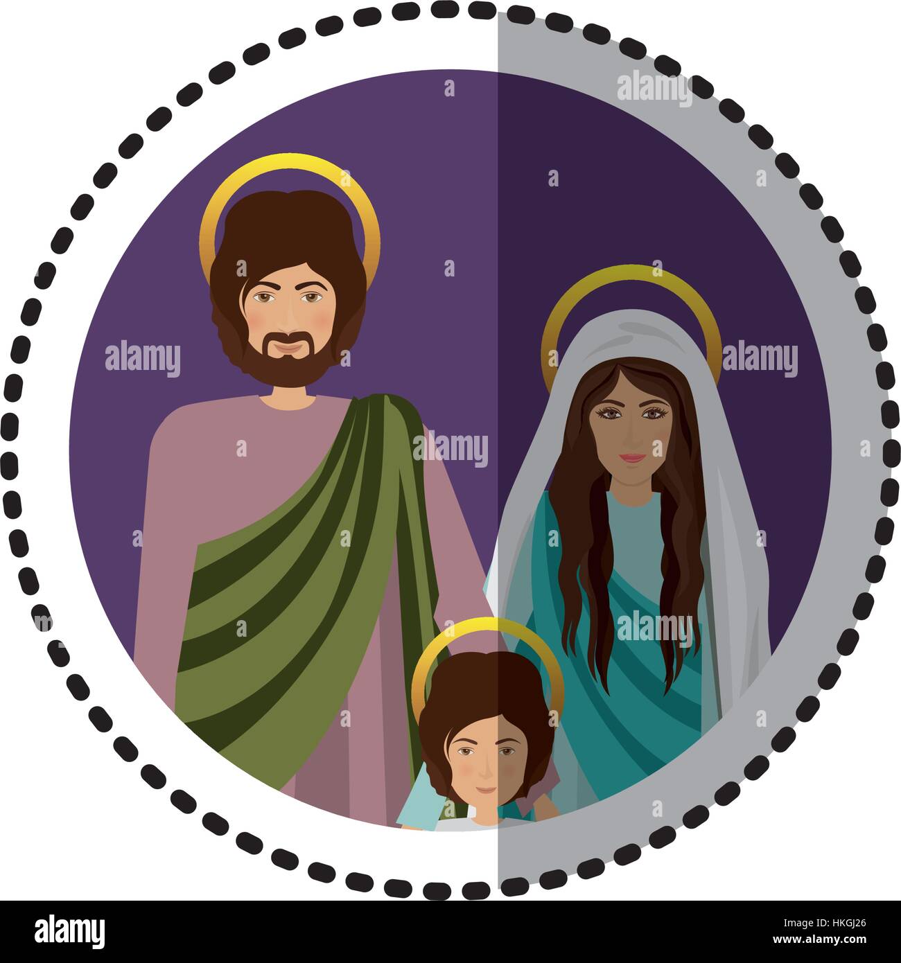 Virgin mary and joseph icon vector illustration graphic design Stock ...