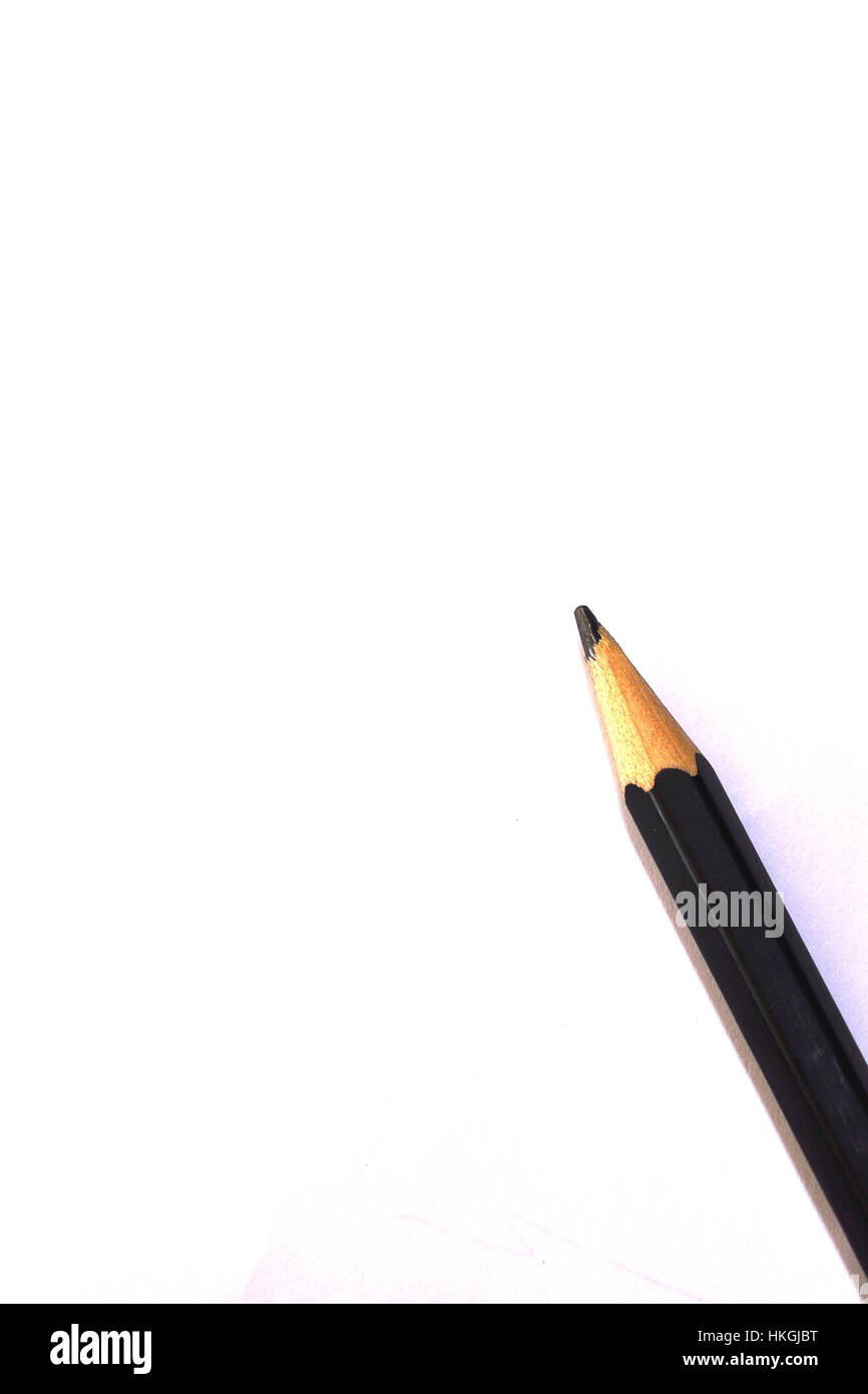 Black pencil isolated on pure white background Stock Photo - Alamy