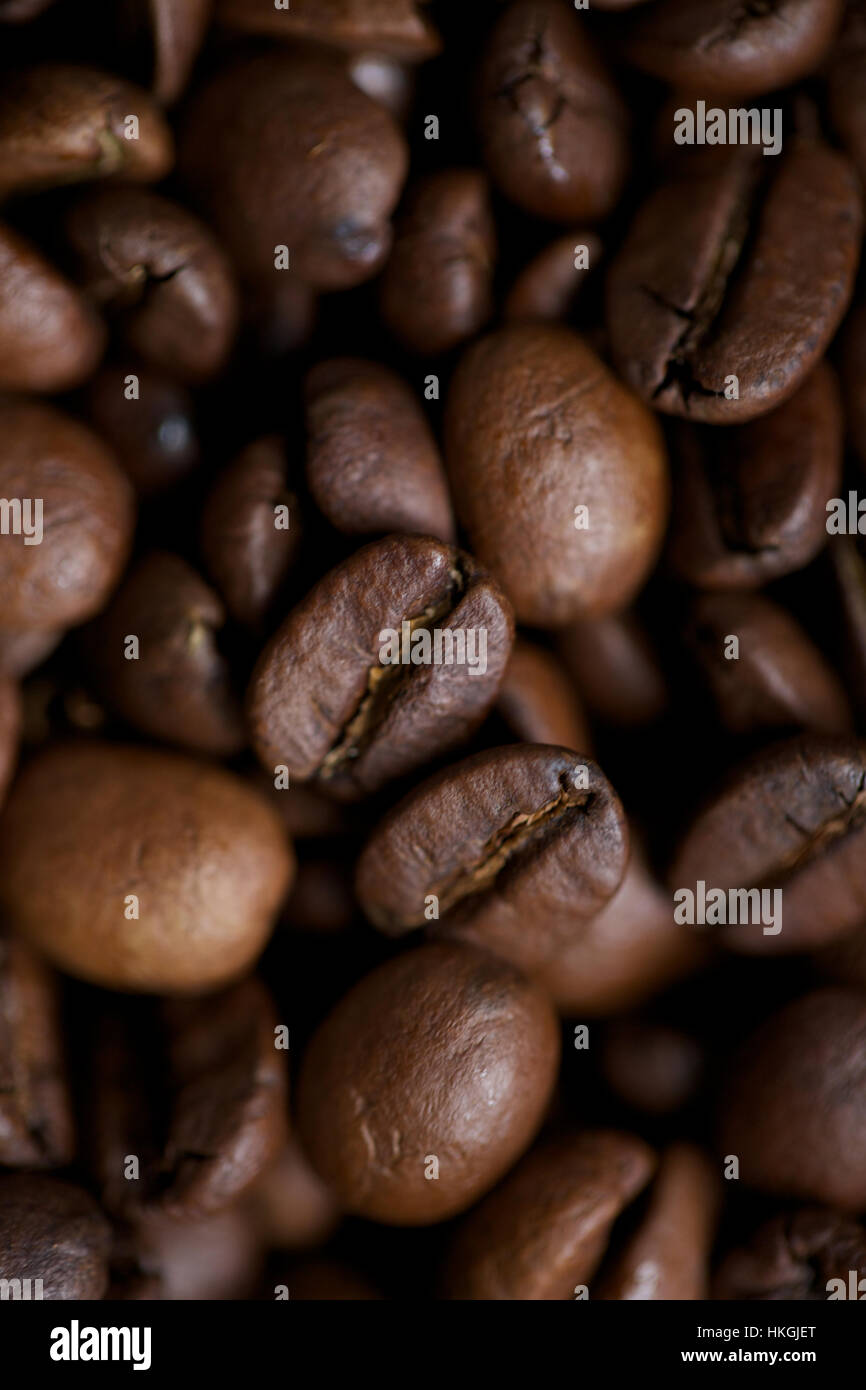 roasted coffee beans. caffeine, coffee seed, food, beans. Stock Photo