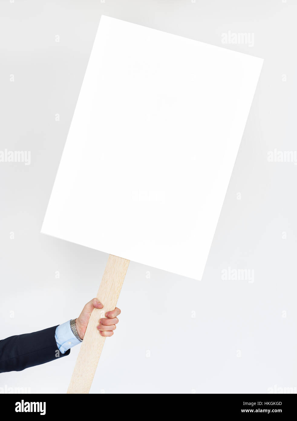 Human Hand Holding Banner Copy Space Concept Stock Photo - Alamy