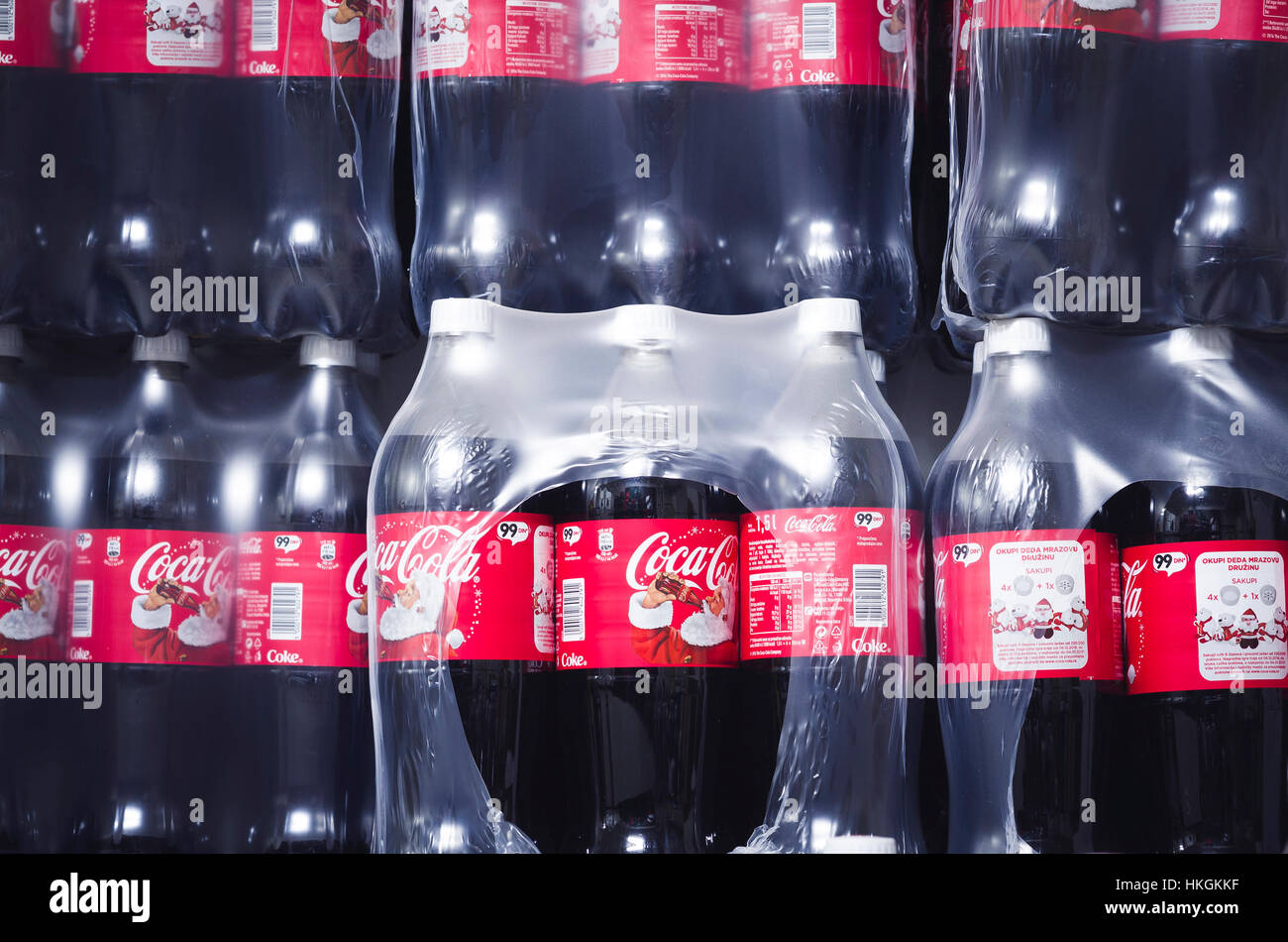 CocaCola plastic bottles wrapped Stock Photo Alamy