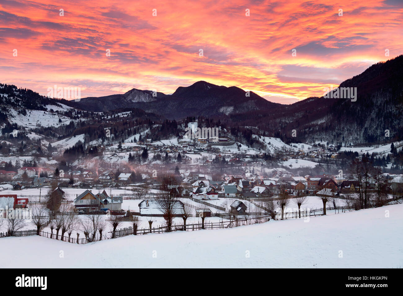 Village hillside sunrise hi-res stock photography and images - Alamy