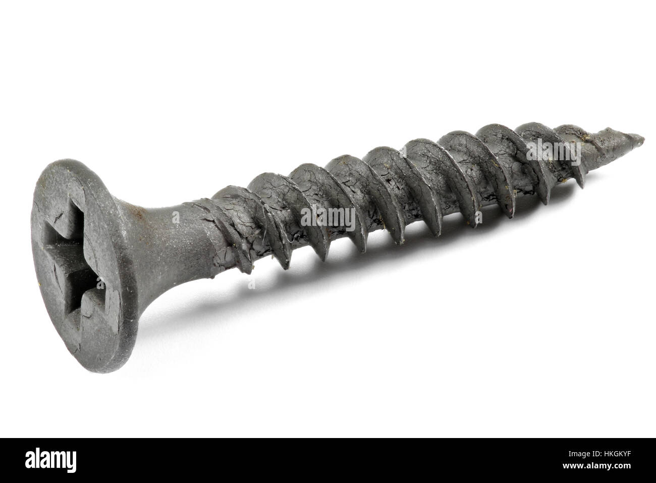 phosphated drywall screw isolated on white background Stock Photo