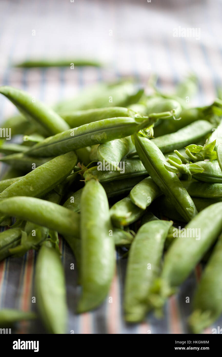 fresh green peas. peapod, food, vegetable, peas. Stock Photo