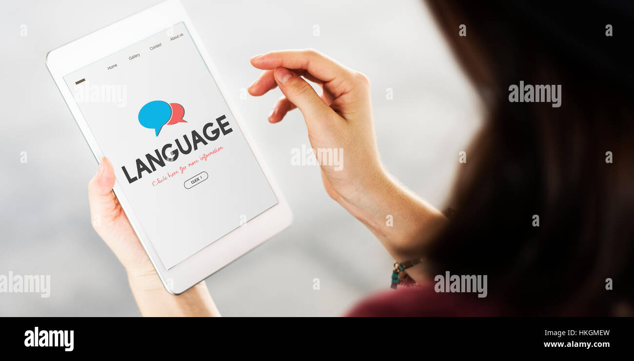 Online Language Learning Interface Concept Stock Photo - Alamy