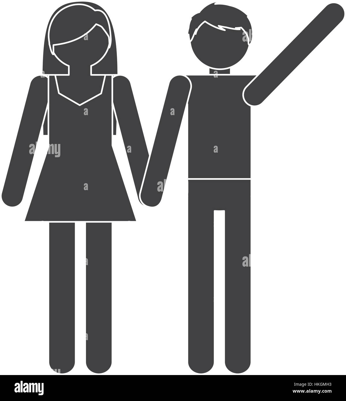 silhouette couple romantic love vector illustration eps 10 Stock Vector ...