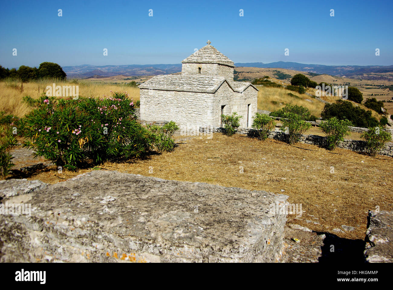 Cossoine, Sardinia. Santa Maria Iscalas church X century Stock Photo