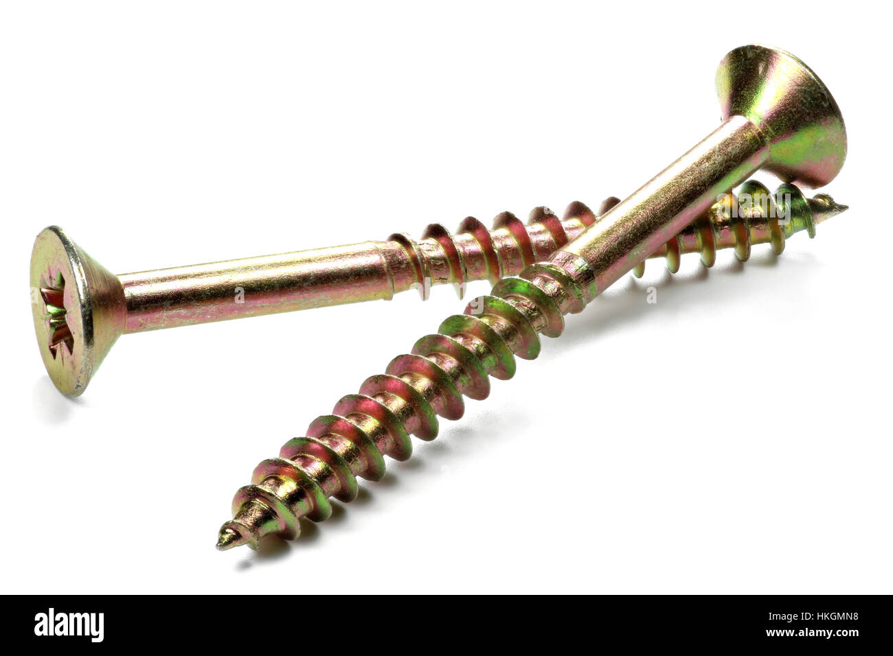 universal screws isolated on white background Stock Photo
