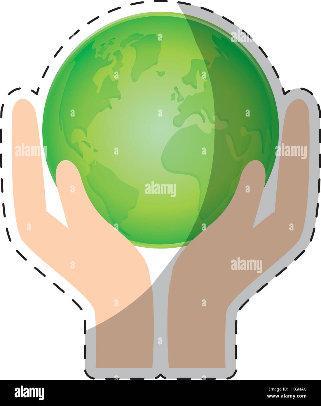 hands holding planet earth eco friendly related icons image vector ...