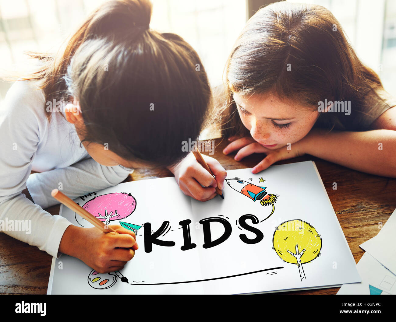 Kids Children Childhood Imagination Concept Stock Photo - Alamy