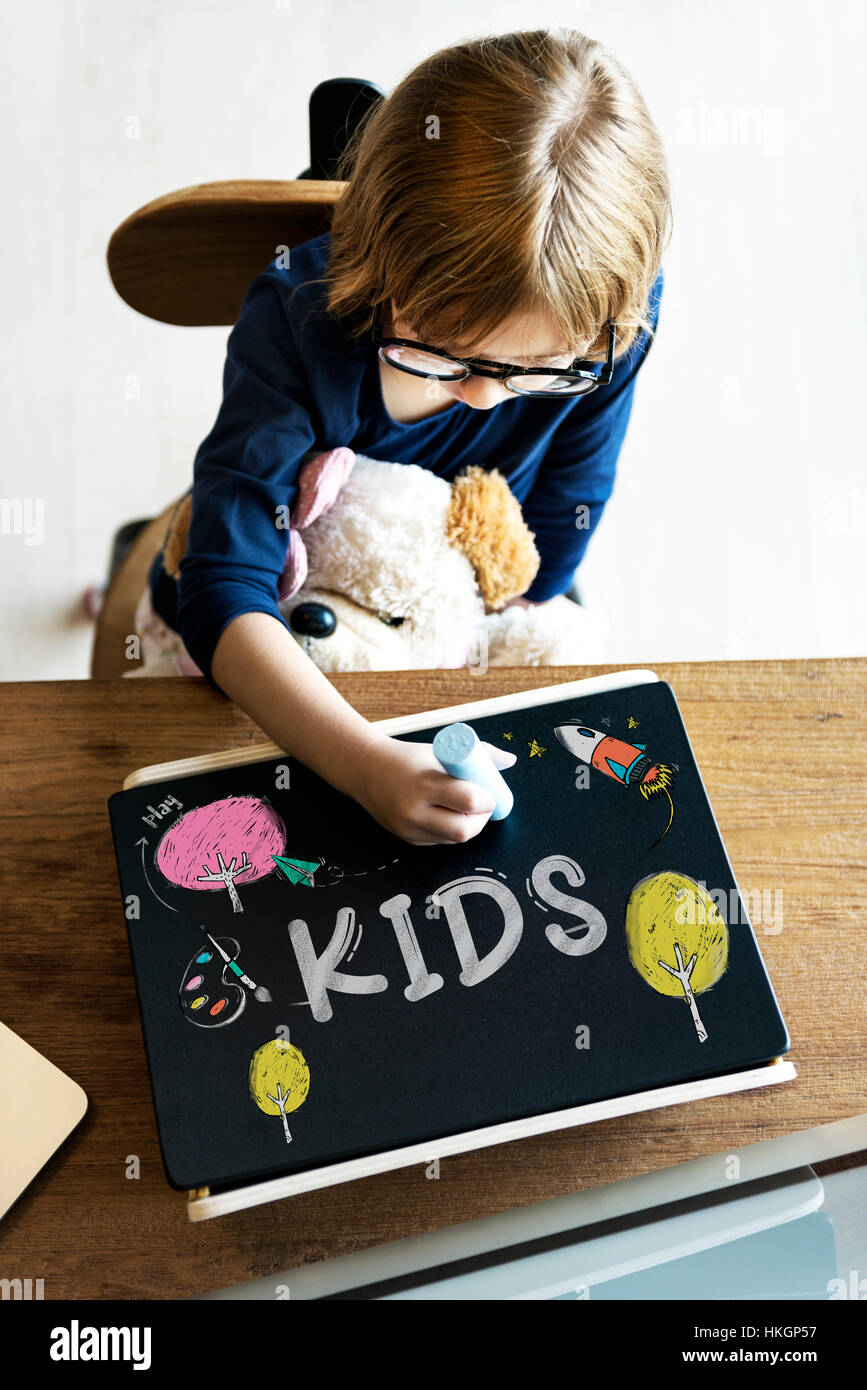 Kids Children Childhood Imagination Concept Stock Photo - Alamy