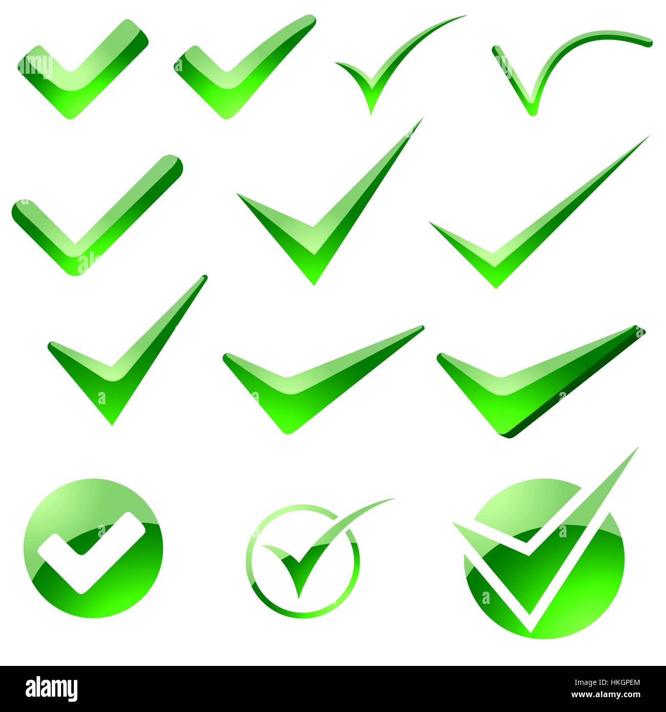 Glossy Check Mark Set Stock Vector Image & Art - Alamy