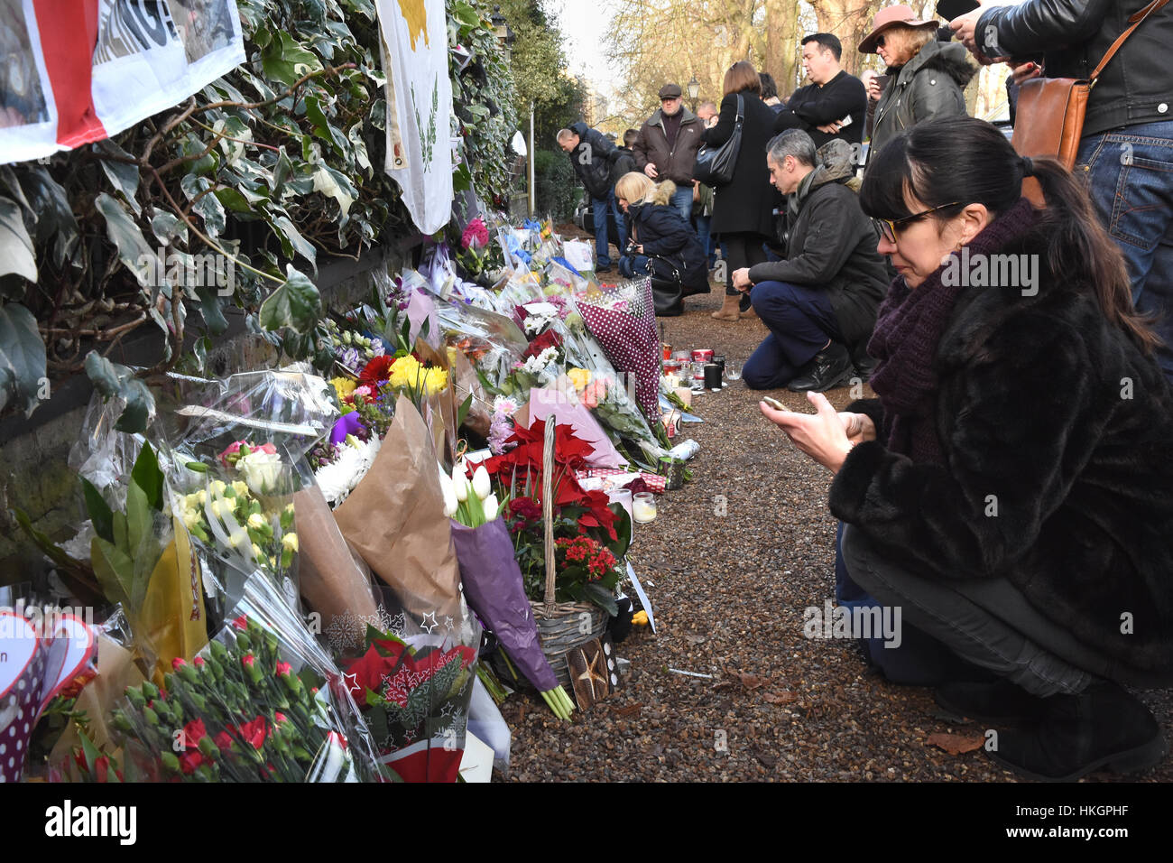 Tributes to George Michael left at his Highgate London home  Featuring: Atmosphere, George Michael Where: London, United Kingdom When: 27 Dec 2016 Credit: WENN.com Stock Photo