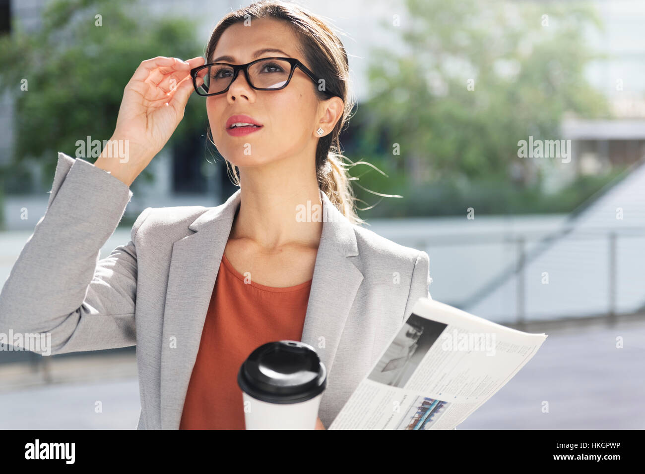 Businesswoman Vision Strategy the Way Forward Concept Stock Photo