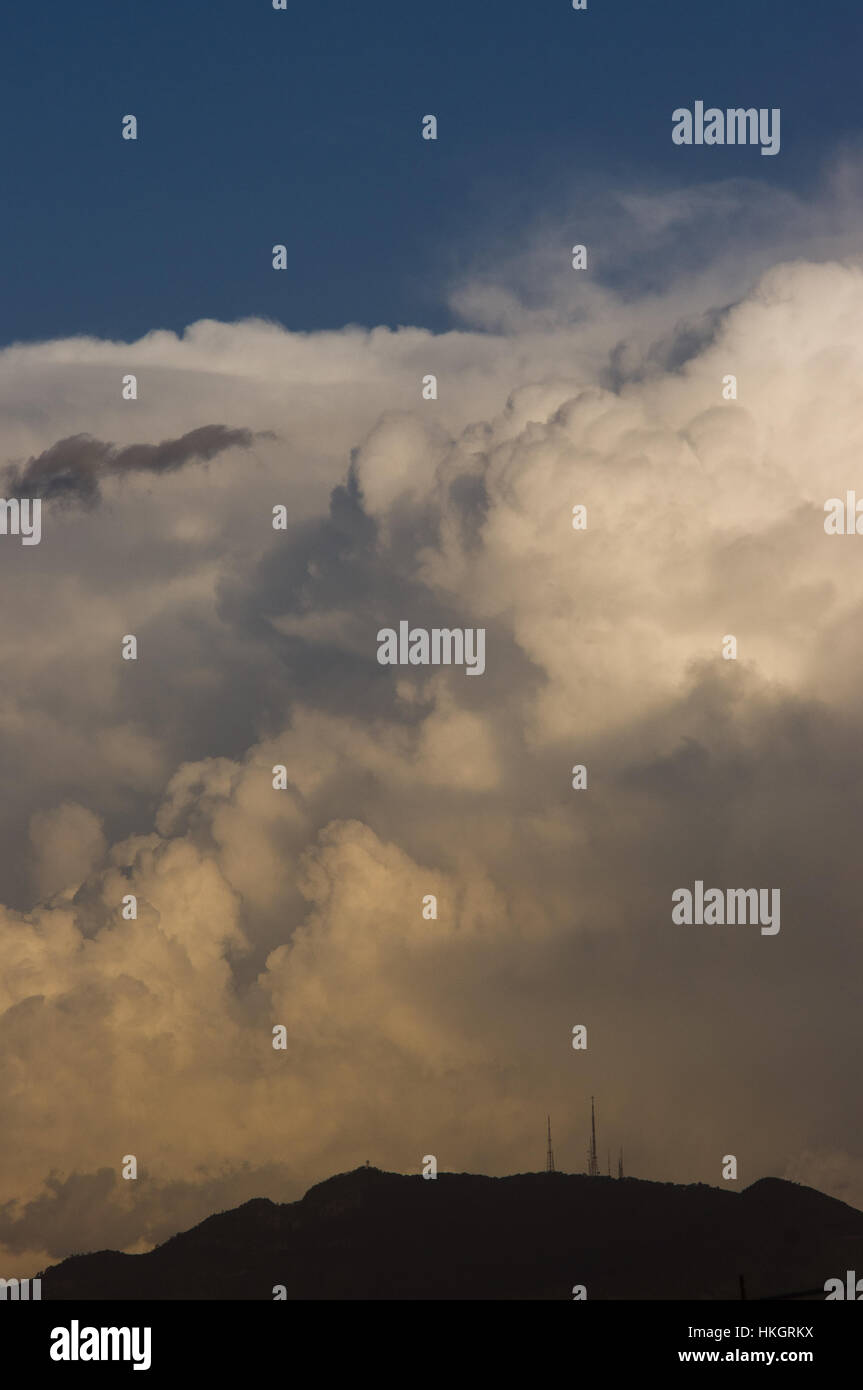 Cumulonimbus clouds during sunset Stock Photo