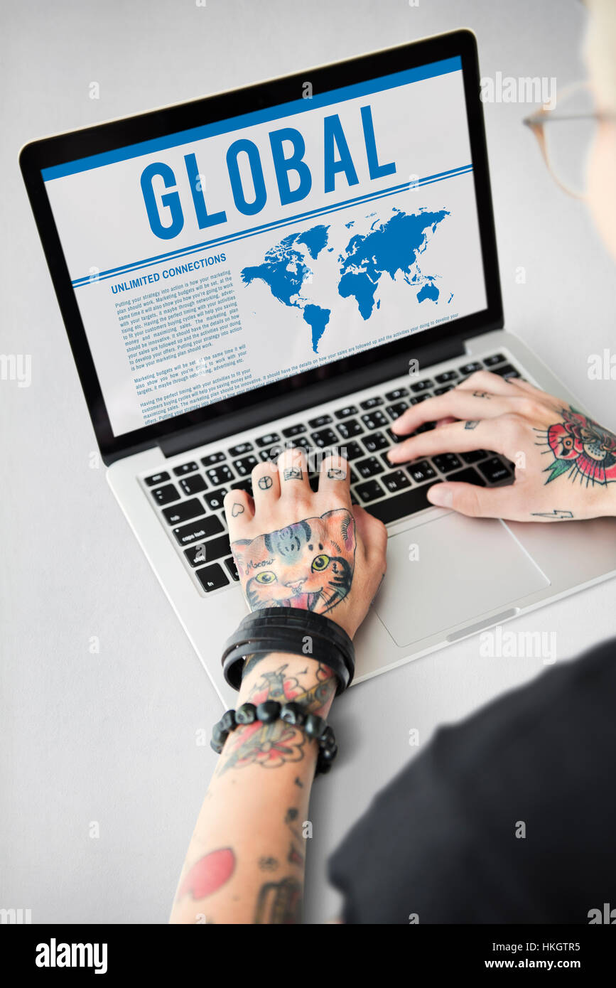 Global Worldwide Map Marketing Concept Stock Photo