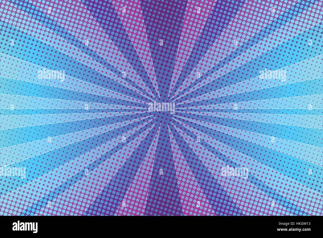 Violet rays pop art background Stock Vector