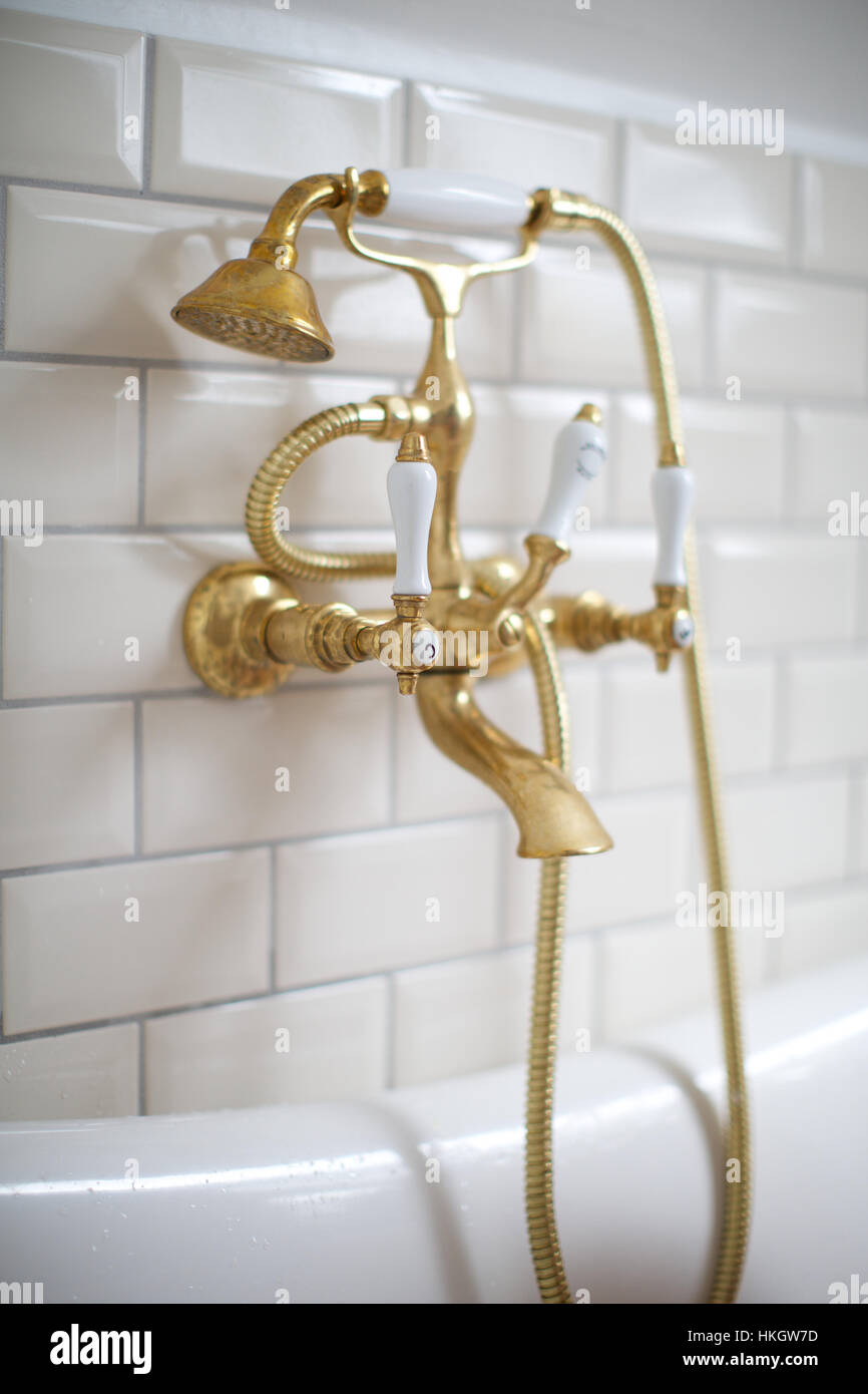 water faucet and shower in hotel bathroom. interior design, water pipe