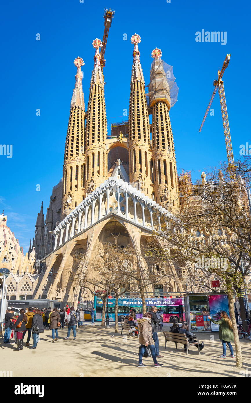 Sagrada Familia Cathedral ,Barcelona, Spain Stock Photo