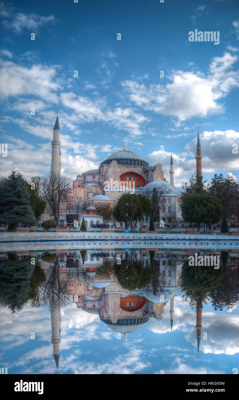 Hagia Sophia (Ayasofya) museum view from the Sultan Ahmet Park in ...