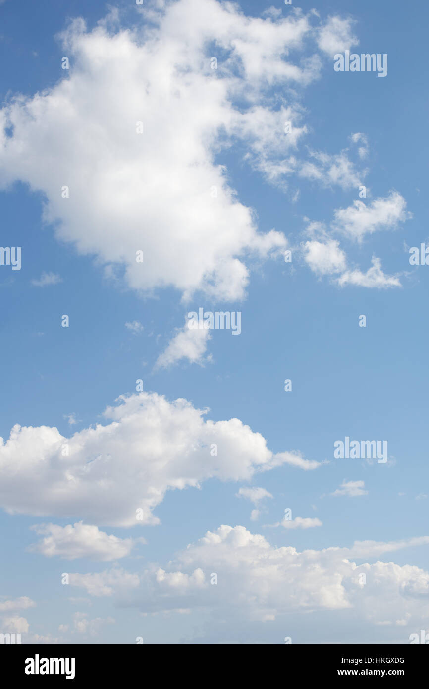 blue sky and clouds. nature, idyllic, fresh air, vapour. Stock Photo