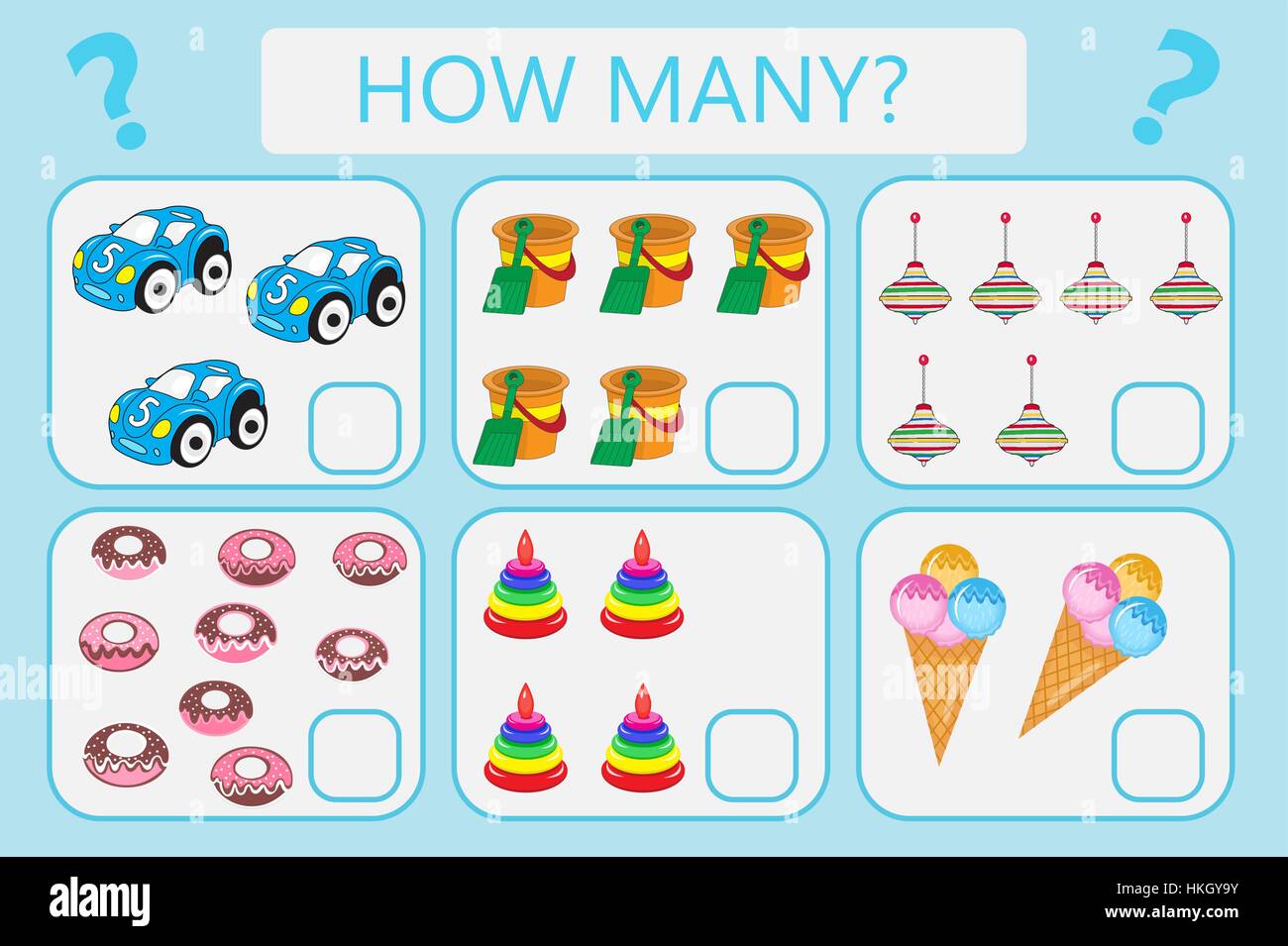 Childrens educational logic game. Mathematical task. How many. Vector ...