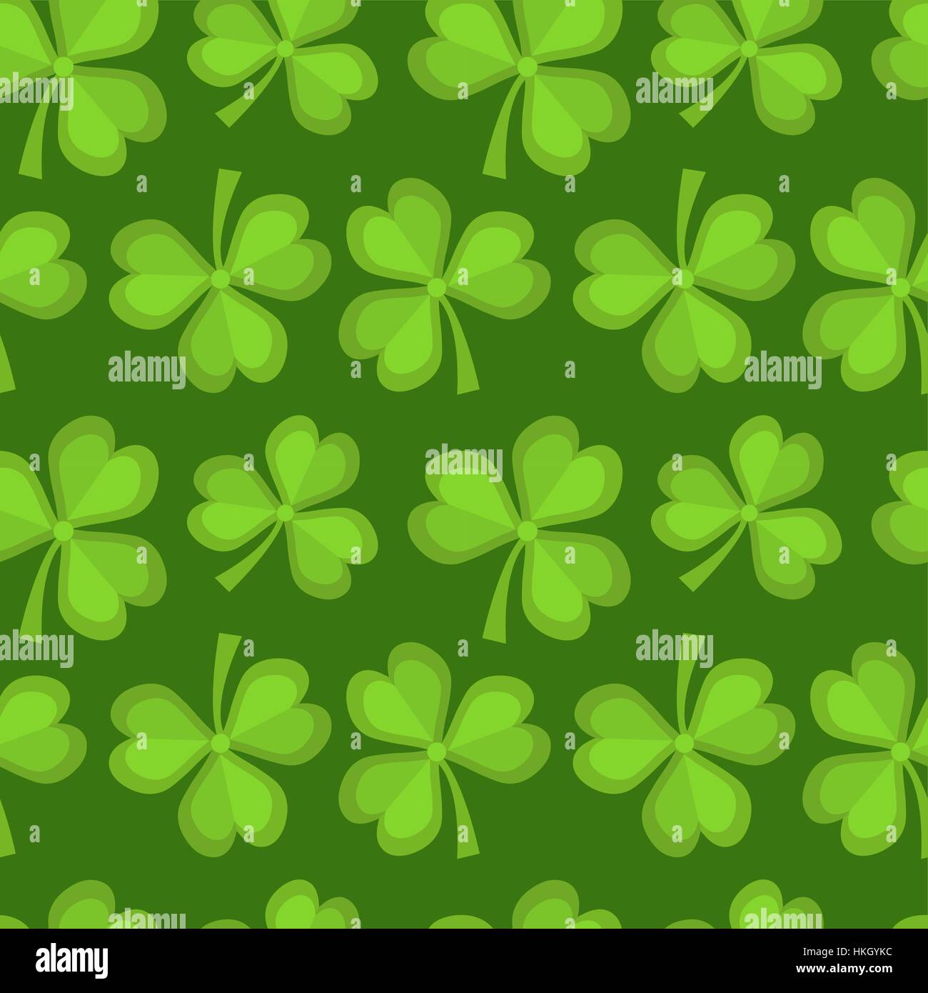 Clover seamless pattern. St. Patricks Day endless repeated backdrop, texture, wallpaper. Luck symbol . Vector illustration Stock Vector