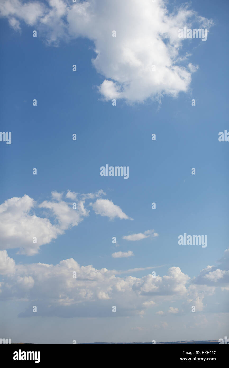 blue sky and clouds. nature, idyllic, fresh air, vapour. Stock Photo
