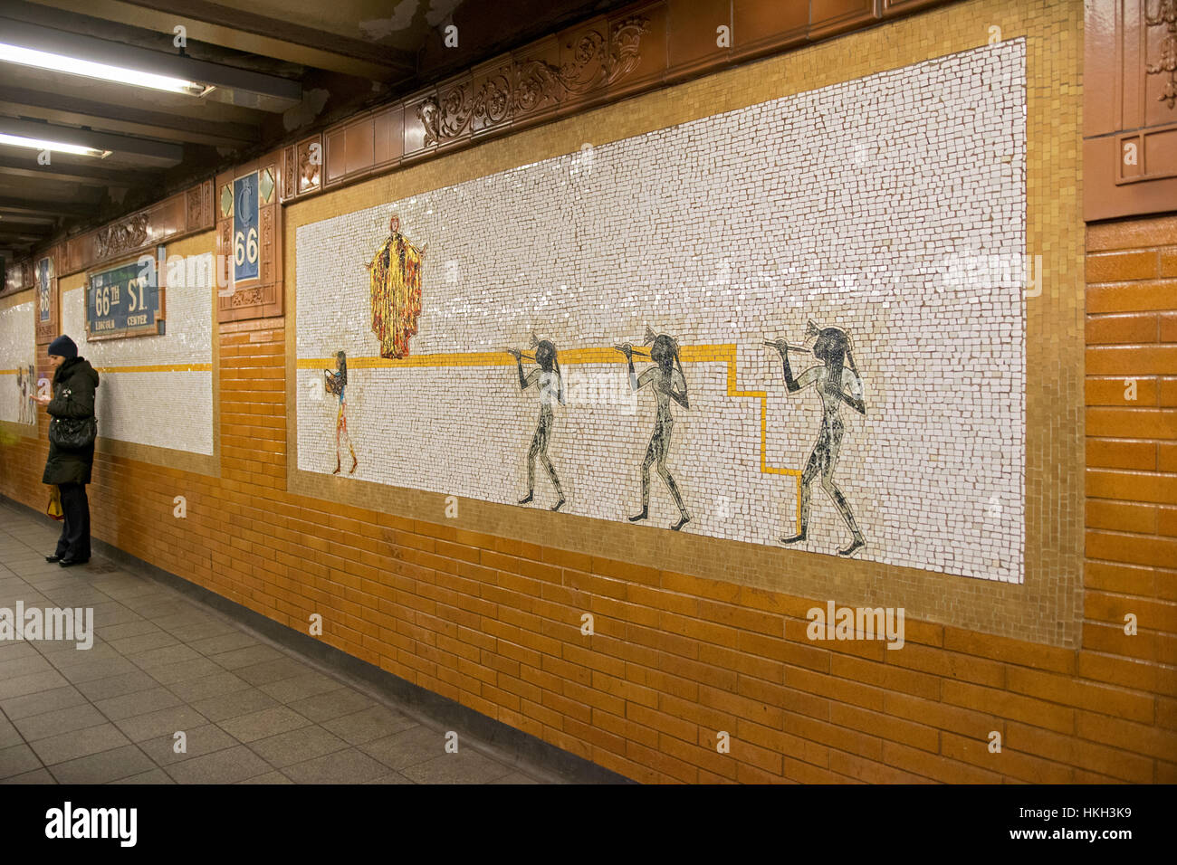 Subway art at the West 66th Street subway station on the 1 line on the
