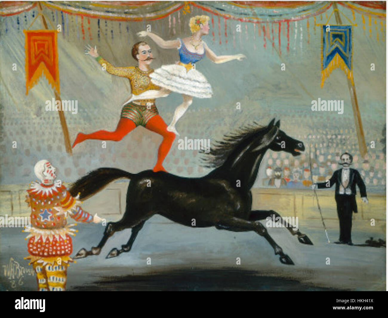 W. H. Brown’s painting of bareback riders captures the dynamic motion ...