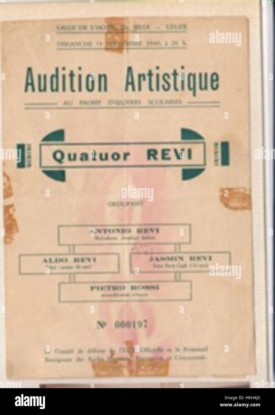 The cover of *Audition Artistique* presents a striking illustration, likely from the French artistic movement, showcasing detailed figures and vibrant use of color. It highlights the magazine’s focus on the visual arts and creative expression. Stock Photo