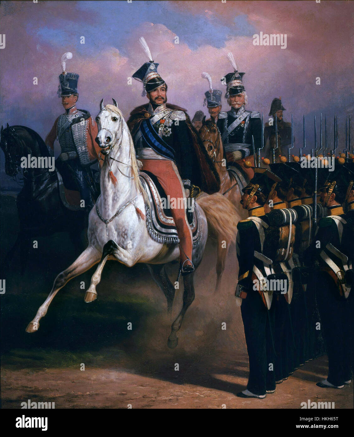 Prince Jozef Poniatowski in front of grenadiers by January Suchodolski (1857) Stock Photo