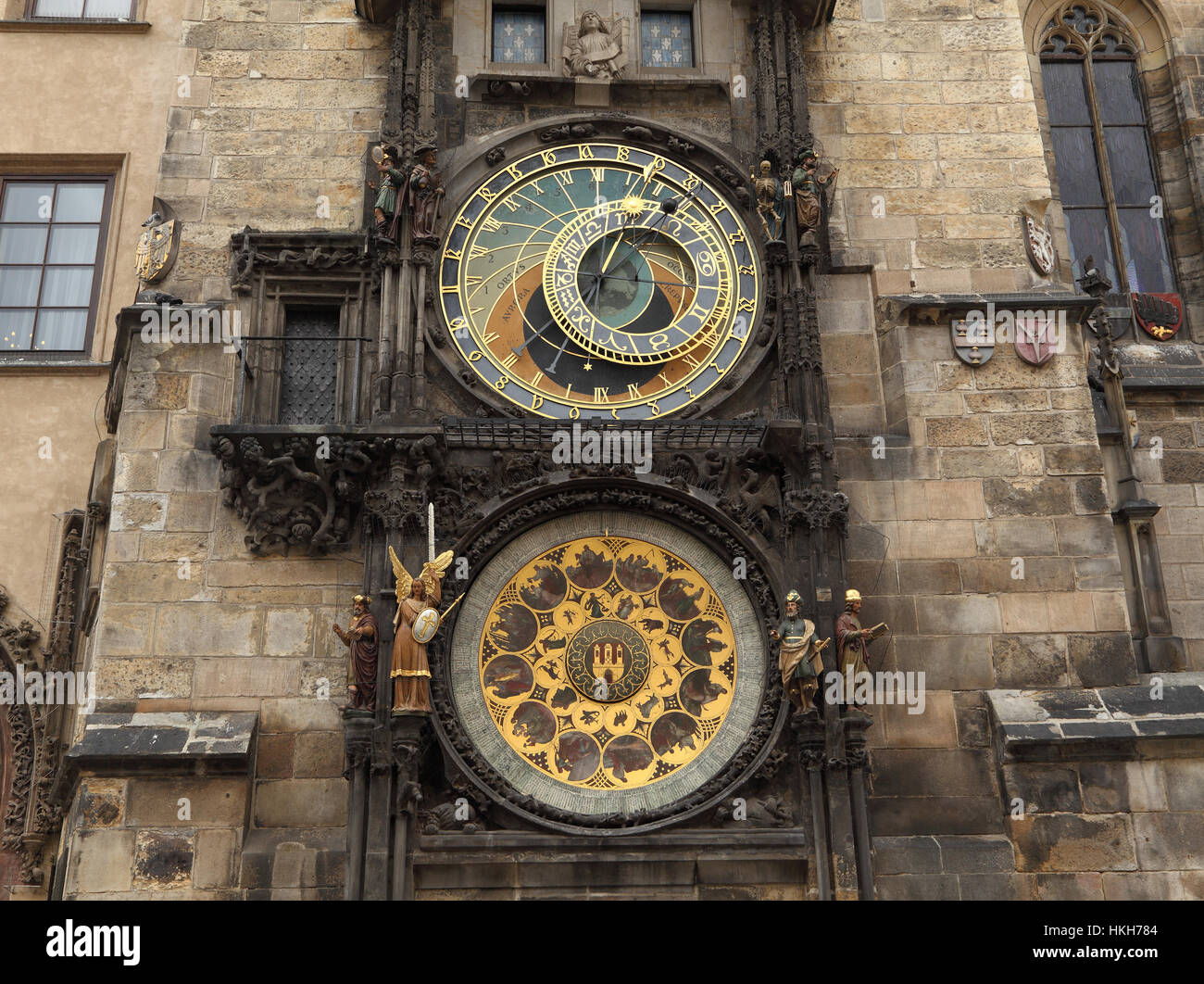 Astronomical Clock, Old Town City Hall, Prague, Czech Republic Stock Photo