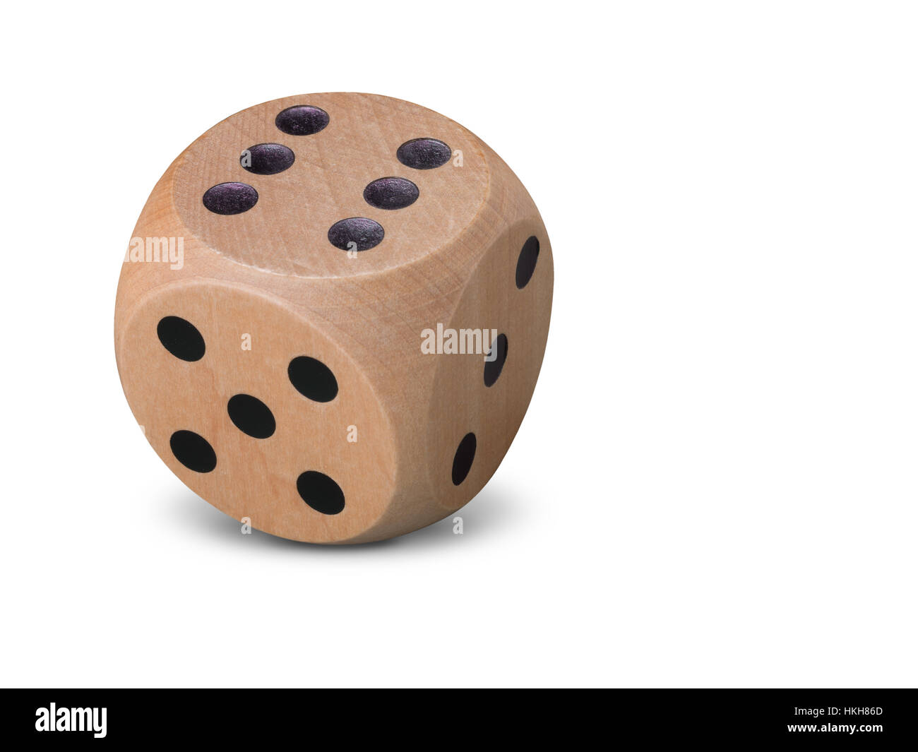 Single wooden Dice on white background Stock Photo Alamy