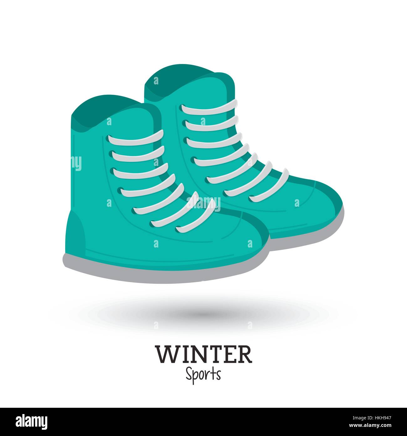 green boots winter wear shoes Stock Vector