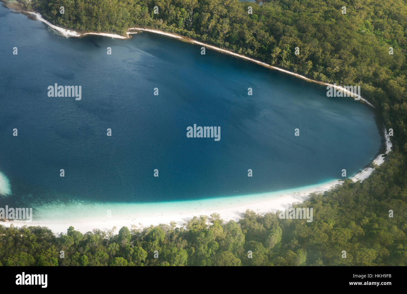 View of Lake McKenzie on Fraser Island from the Air, Queensland