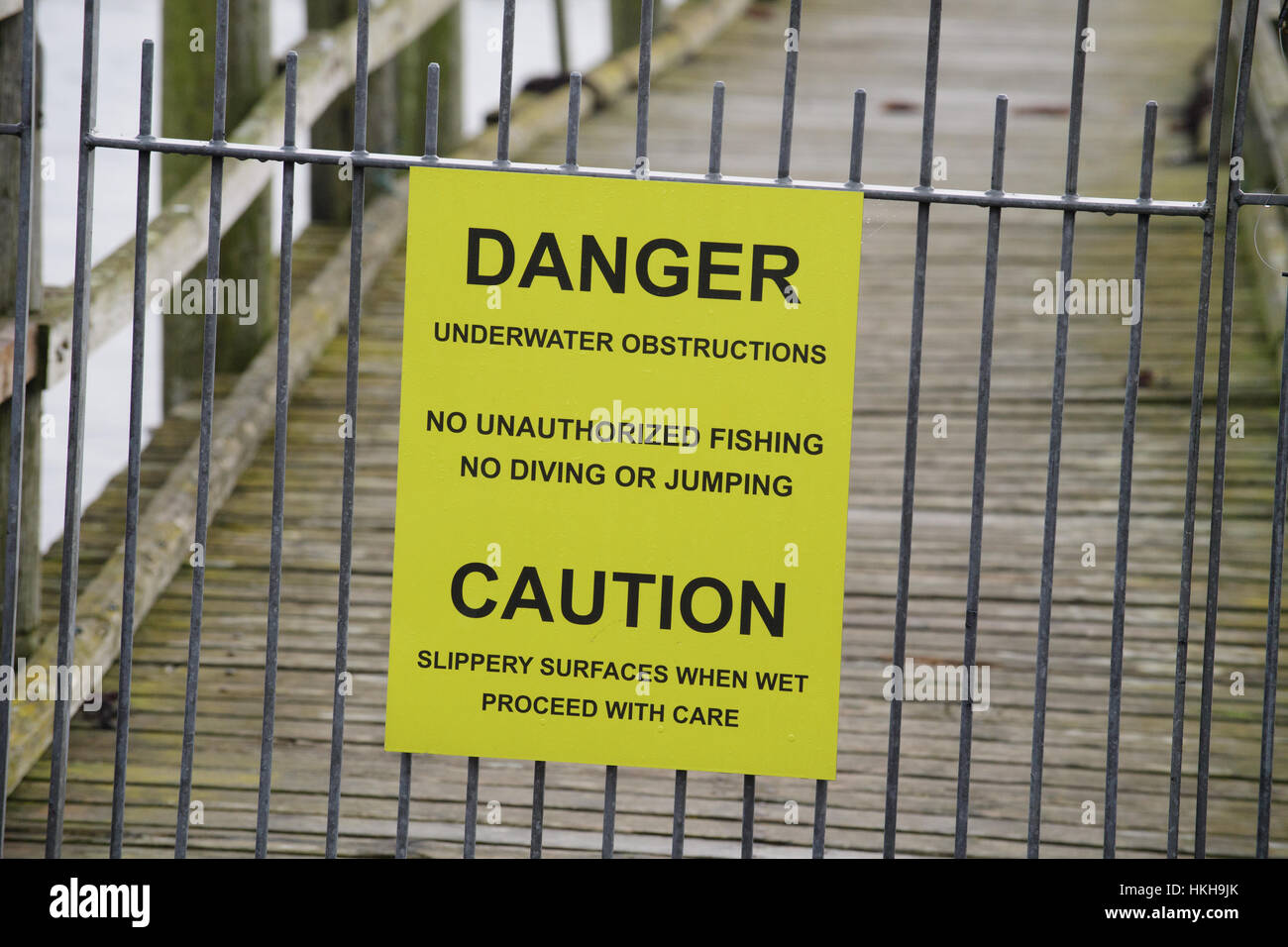 Underwater hazards sign Stock Photo Alamy
