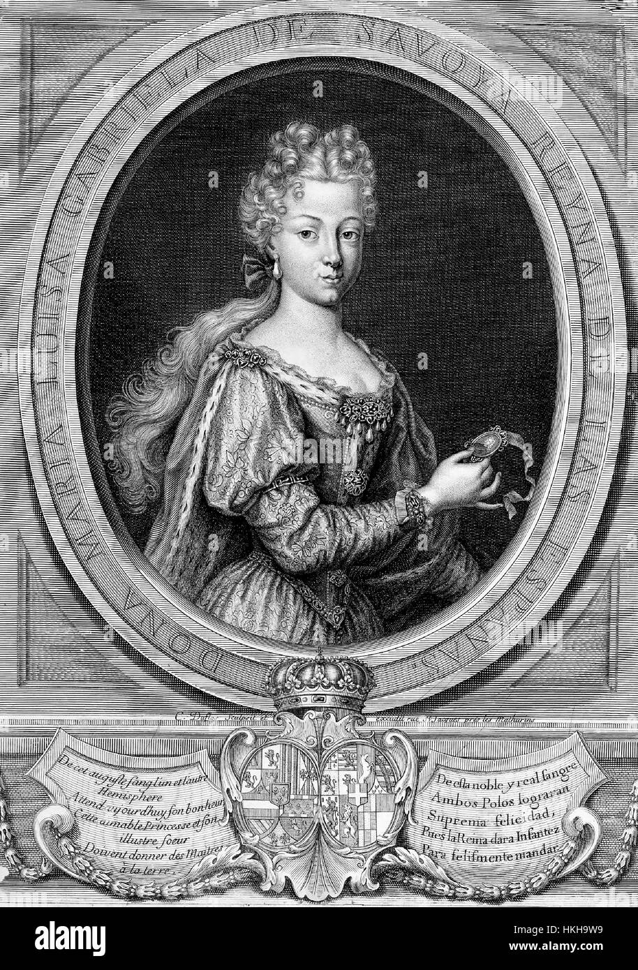 MARIA LUISA of SAVOY (1688-1714) first wife of Philip V of Spain Stock Photo