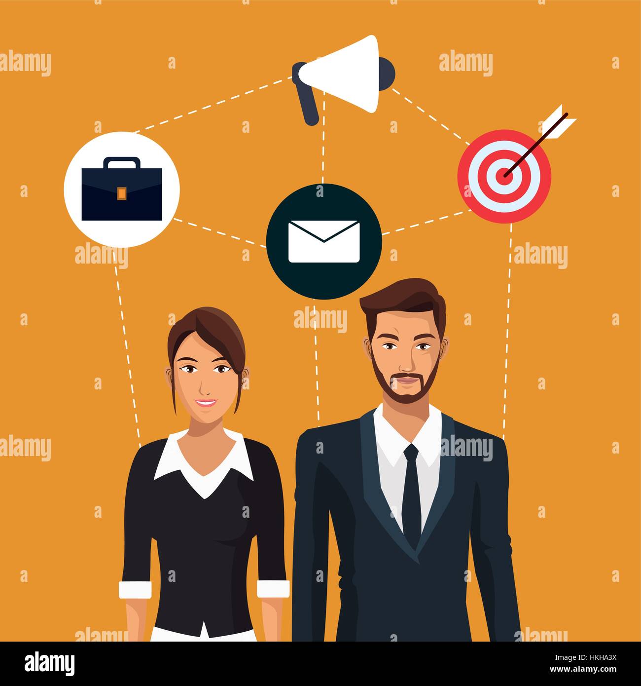 man and woman business employee teamwork icons Stock Vector Image & Art ...